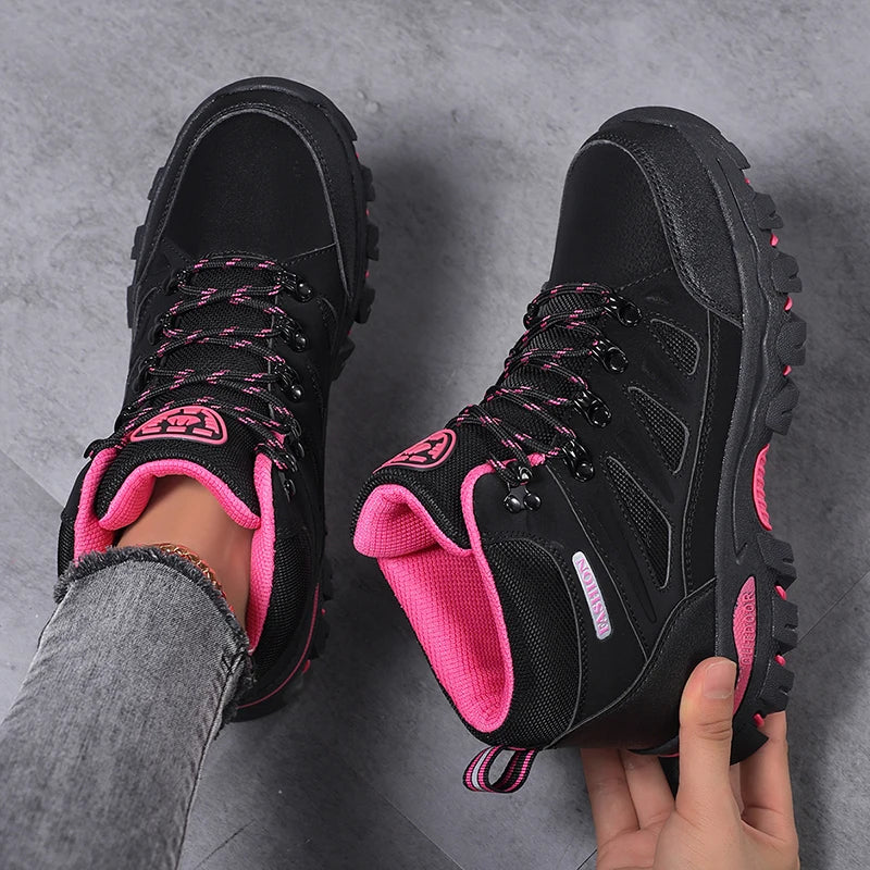 Women's Outdoor Hiking Shoes Waterproof Trekking Camping Trail Boots Non-slip Durable Mountain Climbing Shoes Women Ankle Boots
