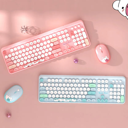 Cute New 2.4G Wireless Keyboard With Numeric 104 Keys Silent Gaming Keyboard Mouse Set For Laptop Desktop PC Friend Gift Durable