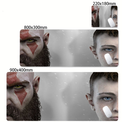 Xxl Mouse Pad God of War Desk Mat Pc Gaming Accessories Keyboard Computer Mousepad Gamer Large Cabinet Office Table Carpet Rug