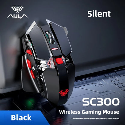 Nowa mysz gamingowa 2025 SC300 bezprzewodowa 2.4G RGB 3200dpi, akumulatorowa, cicha, mechaniczna mysz e-sportowa do komputera stacjonarnego i laptopa