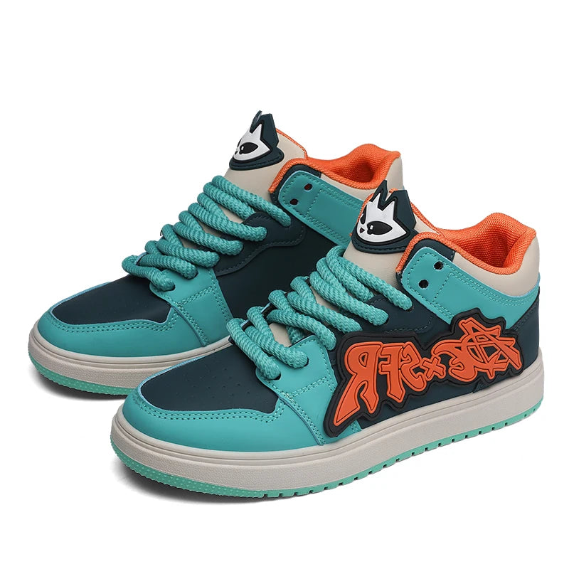 Fashion Blue Designer Skateboard Shoes Men Streetwear Hip hop Sneakers Men Luxury Platform Skateboard Sneakers Men basket homme