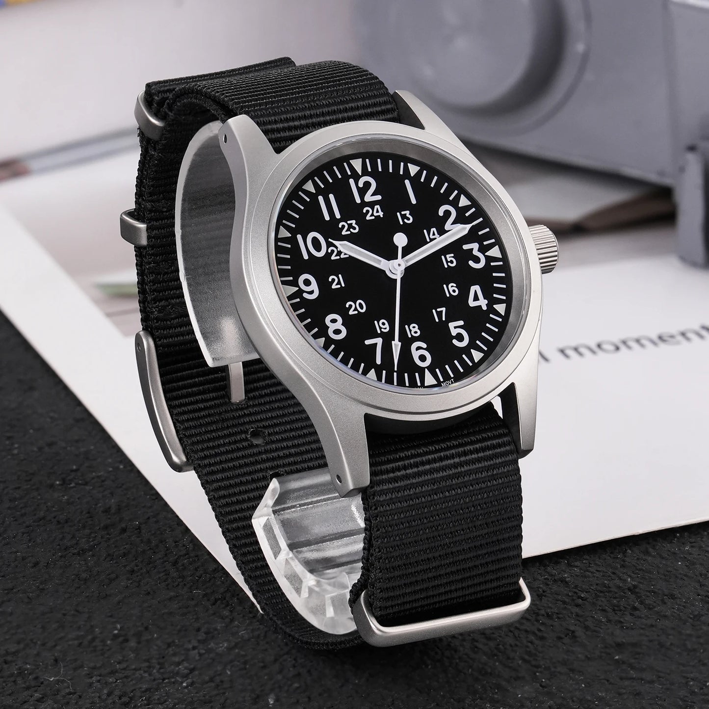 Militado ML05 Vintage Watch VH31 Sweep Second Movement Domed Sapphire Crystal With High Clear AR Coating Luminous 38mm Watches