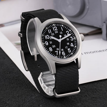 Militado ML05 Vintage Watch VH31 Sweep Second Movement Domed Sapphire Crystal With High Clear AR Coating Luminous 38mm Watches