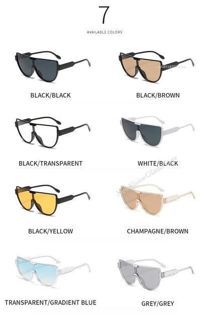 2025 New Design Monoblock Semi-round Sunglasses Designer Half Frame Goggle Shades Outdoor Oversized Sun Glasses for Women & Men