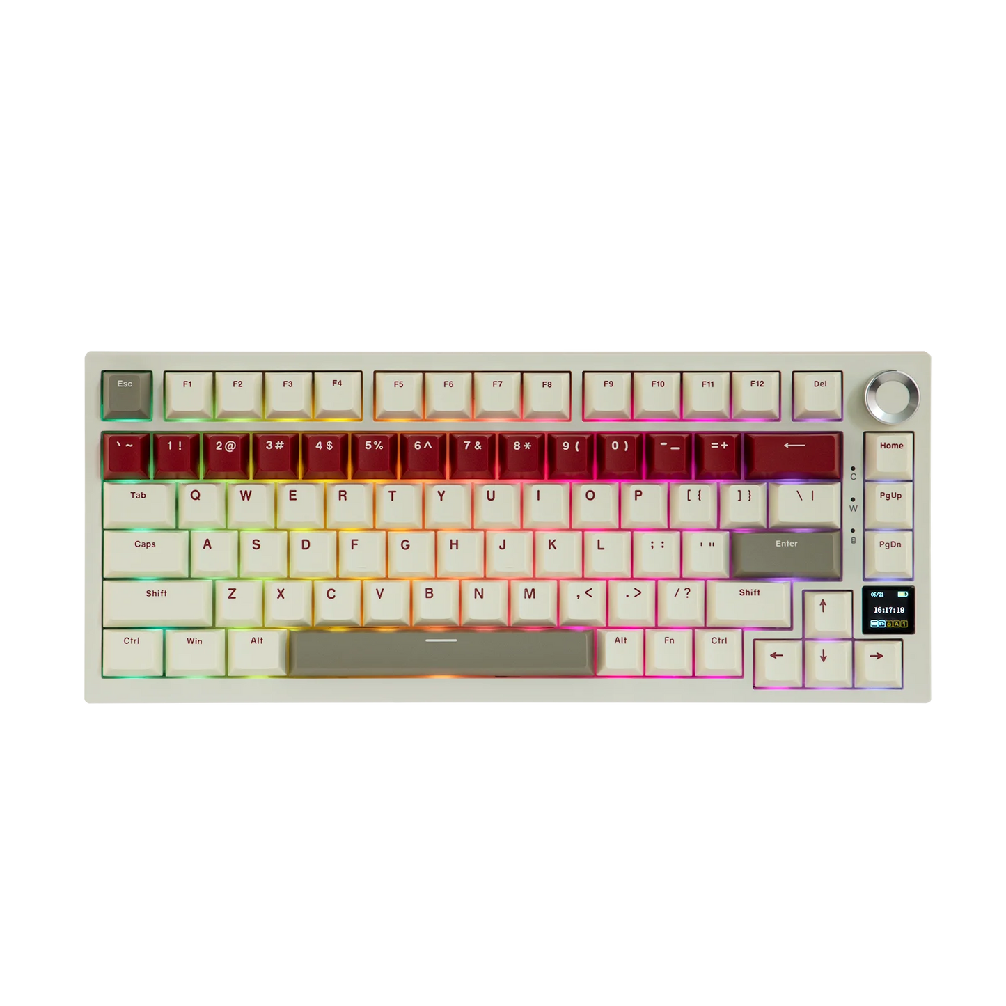 Ajazz AK820 Pro 75% Bluetooth 5.1/2.4G Wireless/Wired Gasket-mounted Mechanical Keyboard with TFT Screen for Mac/Win