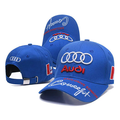 2025 New Audi Fashion Baseball Hat Embroidered Outdoor Mountaineering Hat Cotton Sunscreen Hat Duck Tongue Hat