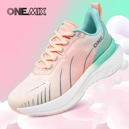 ONEMIX Dámské tenisky Černé prodyšné běžecké boty pro ženy Značkové Doprava zdarma Růžové módní sportovní boty s tlumičem nárazů