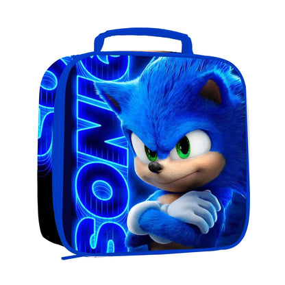 2025 New Arrival Sonic School Bag Lunch Bag Pencil Case Boys Girls Daily Use Book Cartoon Book Bags For Kids Christmas Gift