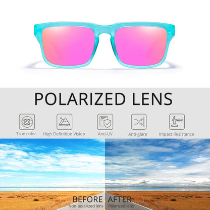 Kdeam 2026 High Quality Polarized Sunglasses for Men Transparent Gray Frame Fashion Unisex Outdoor Luxury Eyeglasses For Couple