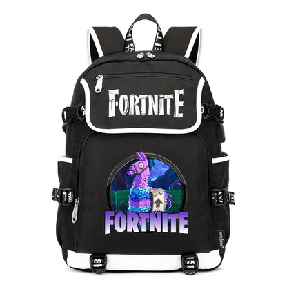 Fortnites Large Capacity Backpack Casual Shoulder Bag with USB Port Unisex Anime Students Schoolbag New Stylish Stationery Gift