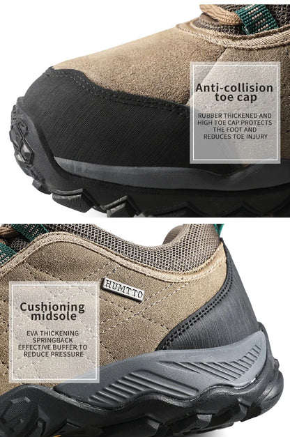HUMTTO Hiking Shoes Men's Luxury Designer Winter Climbing Trekking Sneakers Leather Outdoor Sports Work Shoes 110282A