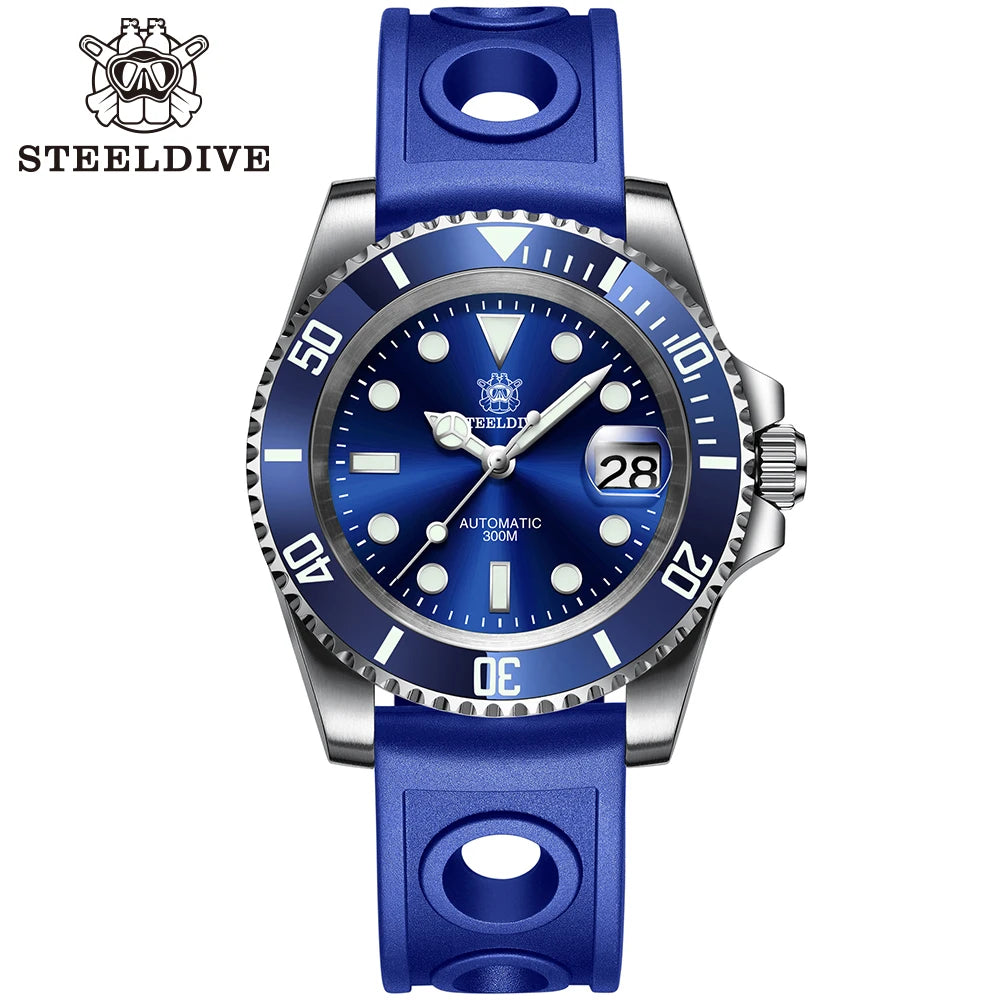 Steeldive Brand Watch SD1953 Water Ghost Diver Watch Men 300M Waterproof Sapphire Glass BGW9 Luminous NH35 Automatic Dive Watch