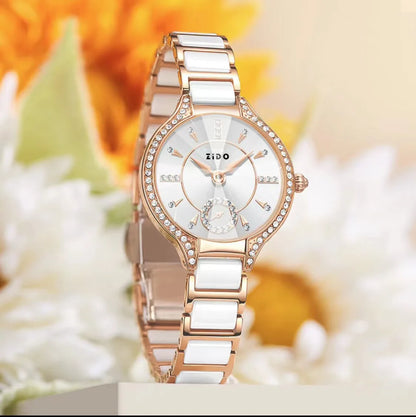 Watch for Women Brand Retro Light Luxury Waterproof Diamond Inlaid High Quality Stainless Steel Female Fashion Clock Watch