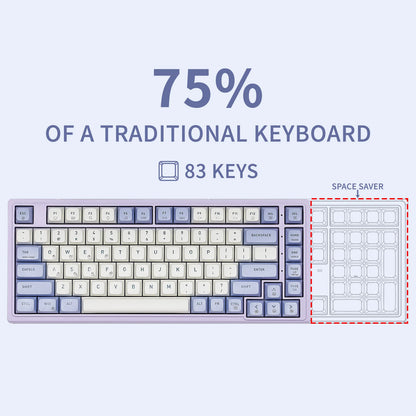 HEXGEARS M2 Mechanical Keyboard 87key Hot Swap PBT Gasket Structure White Backlit Macro Defined Gaming Mechanical Keyboard