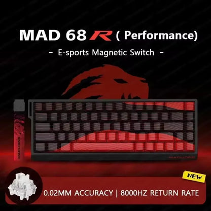 MADLIONS MAD 60/68HE Gaming Magnetic Switch Keyboard, Wired Mechanical Gaming Keyboard with 8K Polling Rate, Rapid Trigger, Hot Swappable RGB 61/68 Keys
