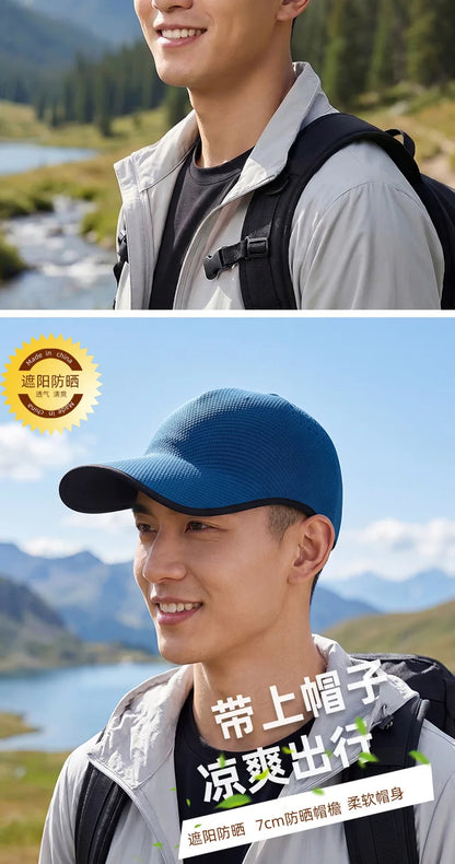 Seamless Baseball Cap for Men Quick Drying Packable Sports Hat Outdoor Fishing Climbing Sport Lightweight Visor Cap Sun Hat