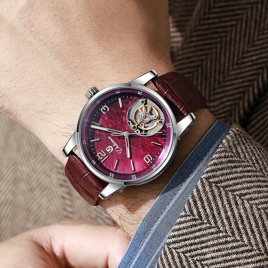 Tourbillon-Herrenuhr, modisch, sportlich, automatisch, mechanisch, wasserdicht – Luxusuhr einer Premium-Marke