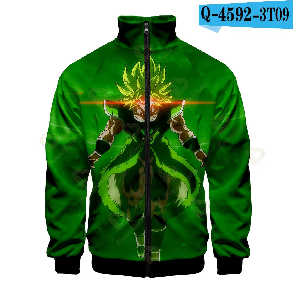 Anime Goku Dragon Ball Jacket Men Women Harajuku Hip Hop Japanese Zip Up Hoodies Goku Clothes Stand Collar Sweatshirt