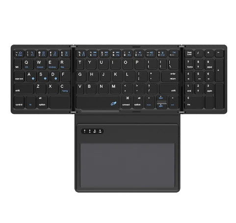 BOW Foldable Bluetooth Keyboard with Touchpad/Numberic Pad Portable Rechargeable Folding Wireless Keyboard for Tablet iPad