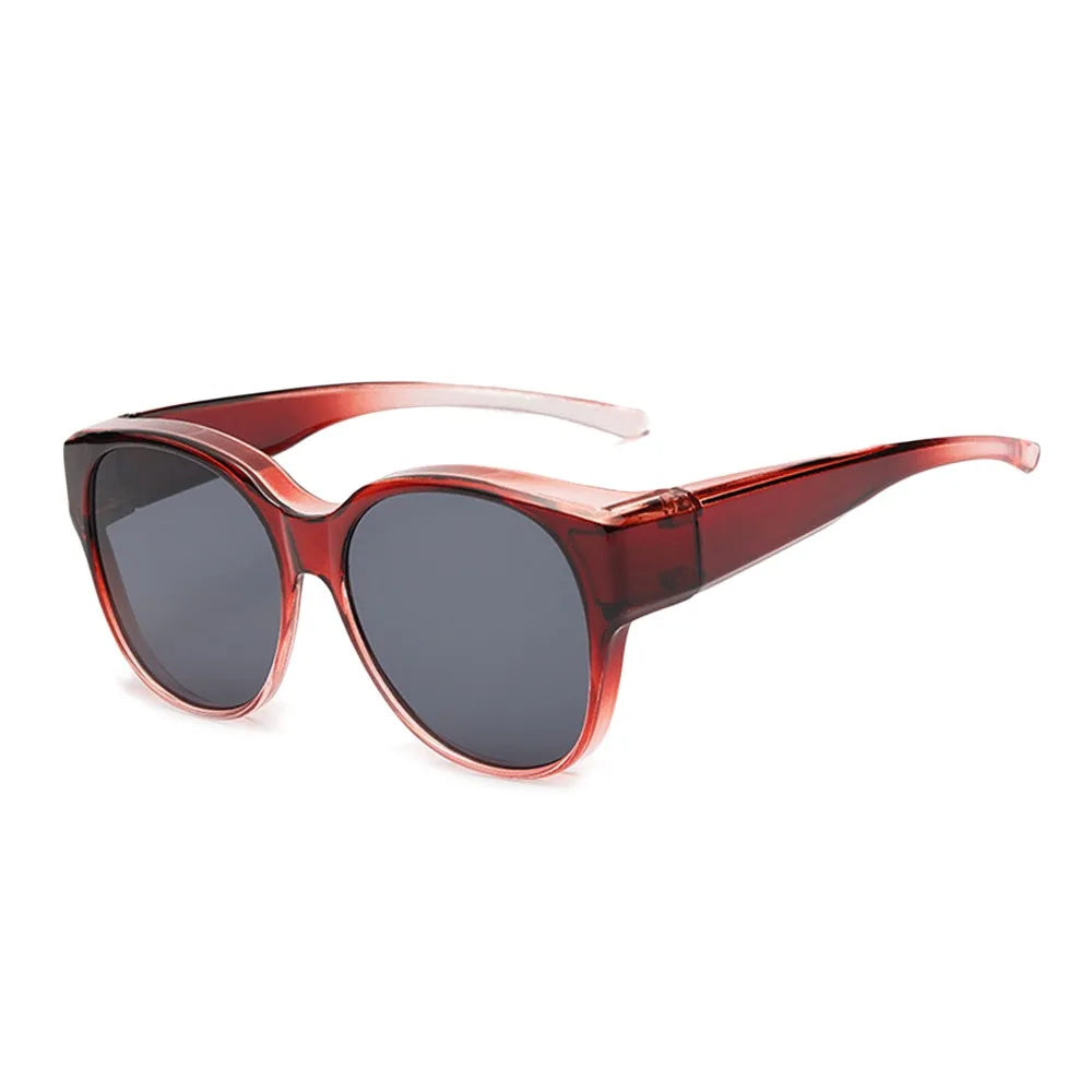 Summer UV Protection Driving Sunglasses Y2K Round Frame Wear Over Glasses Retro Fit Over Sunglasses for Women Men