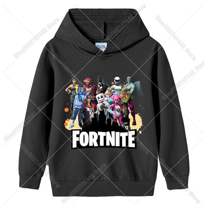 Fortnite-Kinder-Hoodies für den Herbst, Kapuzen-Sweatshirt für Jungen und Mädchen, dünner Trainingsanzug, langärmelige Pullover-Oberteile, Sportbekleidung, Kinderkleidung