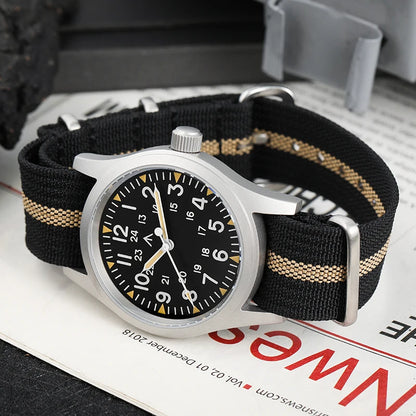 Militado ML05 Vintage Watch VH31 Sweep Second Movement Domed Sapphire Crystal With High Clear AR Coating Luminous 38mm Watches