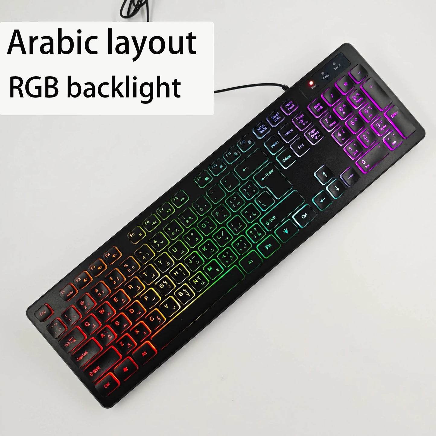 Spanish/French（AZERT）/Russian/Arabic/German keyboard layout Backlit wired Desktop Gaming Keyboard For Desktop Computer office