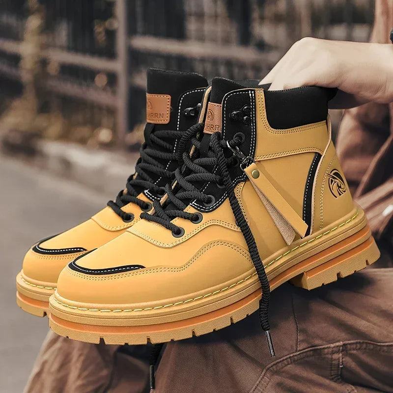 Hommes bottes 2025 chaussures décontractées hiver plate-forme en cuir concepteur de luxe Chelsea Cowboy travail en plein air sécurité cheville baskets