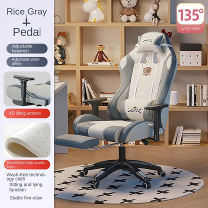 Modern Ergonomic Computer Office Chair with Footrest, Adjustable Height, Swivel Executive Desk Chair, Reclining Gaming Chair for Home & Study
