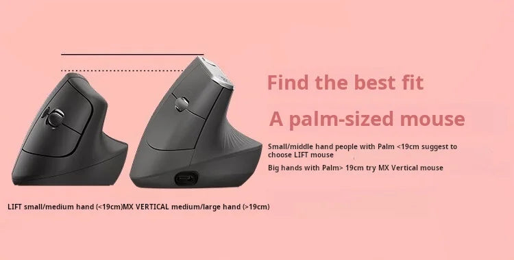 Logitech Lift Ergonomic Bluetooth Wireless Vertical Mouse Small Business Office Mouse Switch Between 3 Devices in Seconds