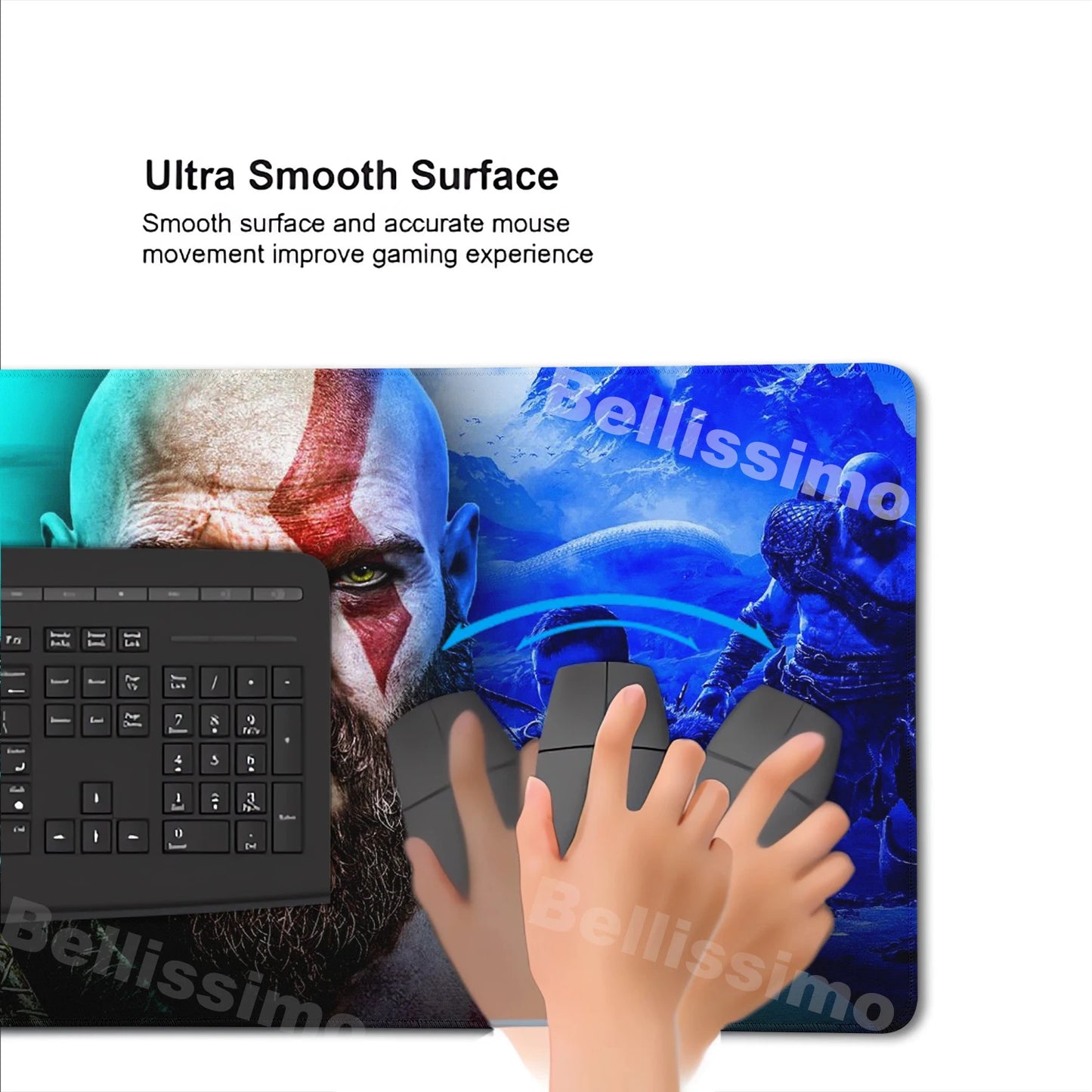 Xxl Mouse Pad God of War Desk Mat Gaming Accessories Keyboard Computer Mousepad Gamer Large Pc Cabinet Office Table Carpet Rug