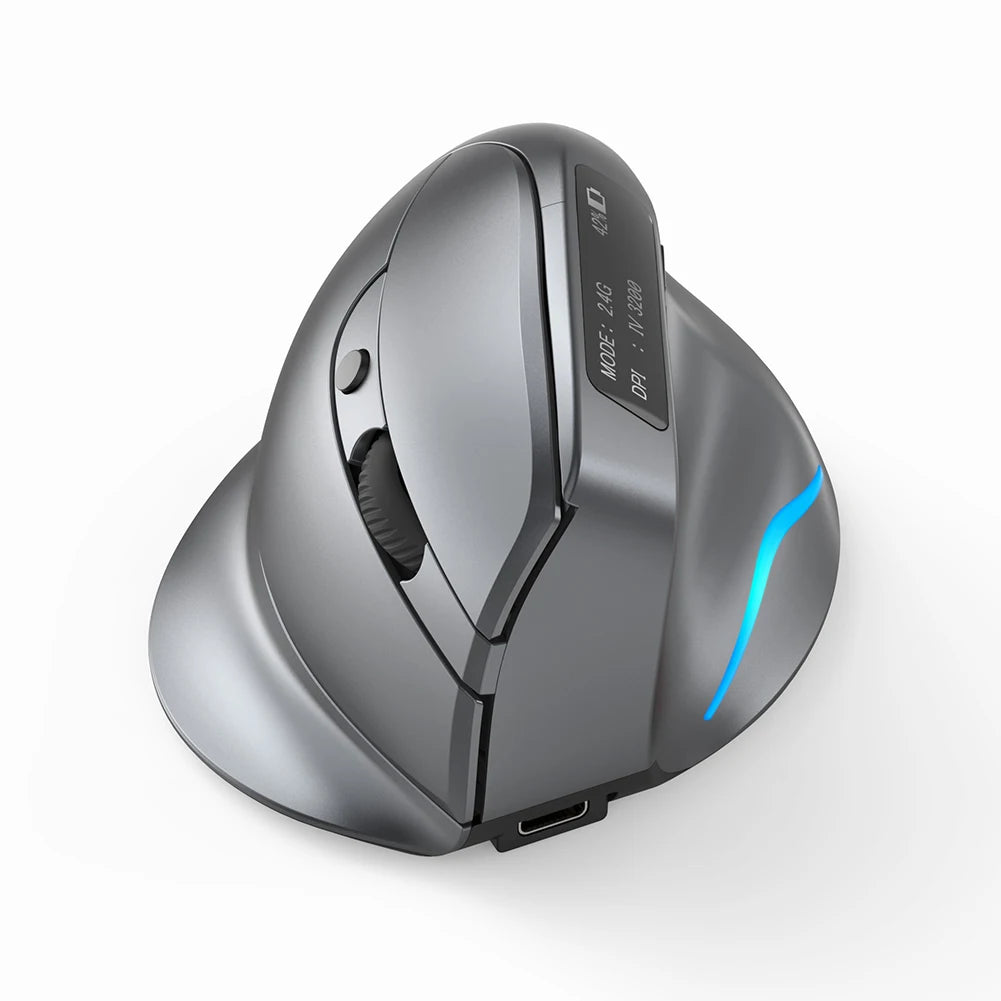 Mouse vertical ergonomic F-36 2.4G+BT1+BT2 wireless pentru mâna dreaptă și stângă, mouse gaming optic USB pentru computer și laptop