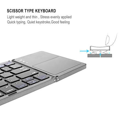 2026 Folding Bluetooth Keyboard Wireless Klavye English Russian with Type-C Charge Port for IOS/Android/Windows ipad Tablet