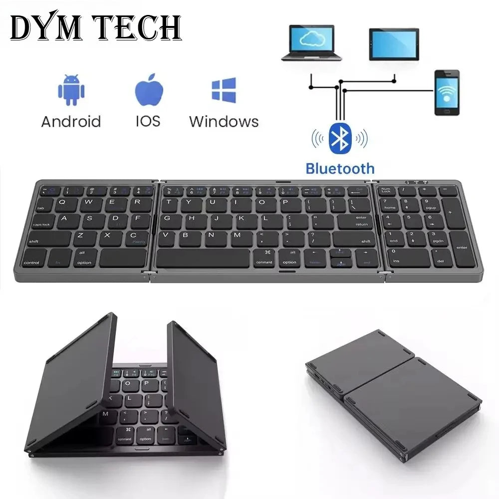 Foldable Wireless Bluetooth Keyboard Rechargeable Folding Keyboard For IPAD Mobile Tablet Notebook Office Mini Wireless keyboard