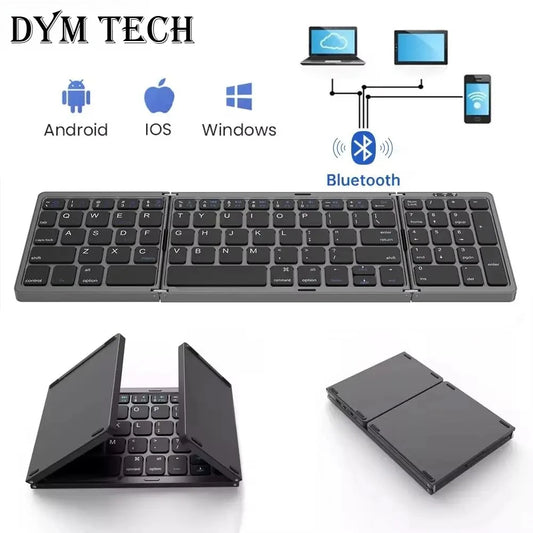 Foldable Wireless Bluetooth Keyboard Rechargeable Folding Keyboard For iPad Mobile Tablet Notebook Office Mini Wireless Keyboard
