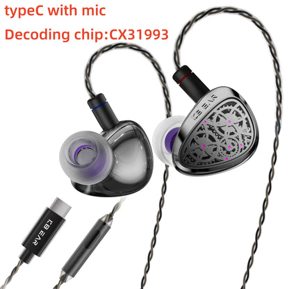 KBEAR Tourbillon-Pro TB-PRO HiFi Wired Earbuds 10mm Dynamic Driver In-Ear Earphones, High Resolution Type-C HIFI Wired Earbuds with PU+PEEK+DLC Diaphragm