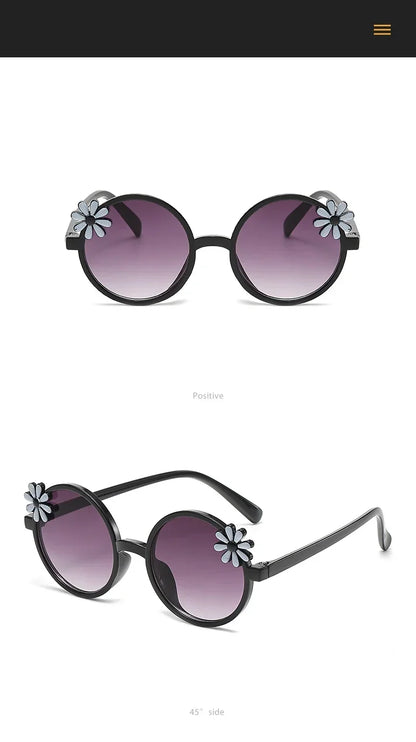 New Children's Glasses Floret Anti-ultraviolet Fashion Children's Sunglasses Outdoor Shading Travel Children's Mirror Eyewear