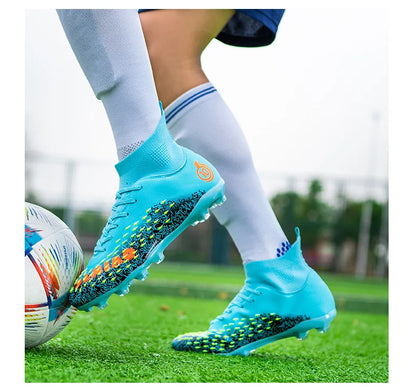 1 paire de chaussures de football pour hommes, résistantes à l'usure, antidérapantes, avec crampons longs et courts, idéales pour les matchs sur gazon extérieur, pour étudiants et adultes