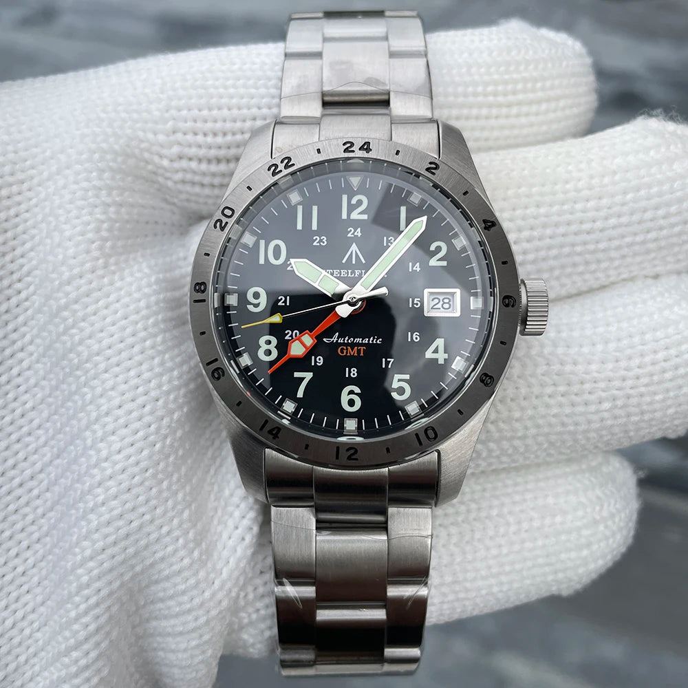 Reloj de pulsera mecánico STEELFLIER Official SF792 GMT con movimiento NH34, luminiscencia Super BGW9 C3, impermeable 200M, reloj de buceo de lujo para hombre
