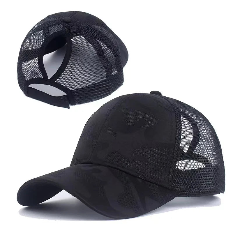 Women's Ponytail Baseball Caps Spring Summer Mesh Sun Hat Running Snapback Hat Female Adjustable Girl Outdoor Visor Hats