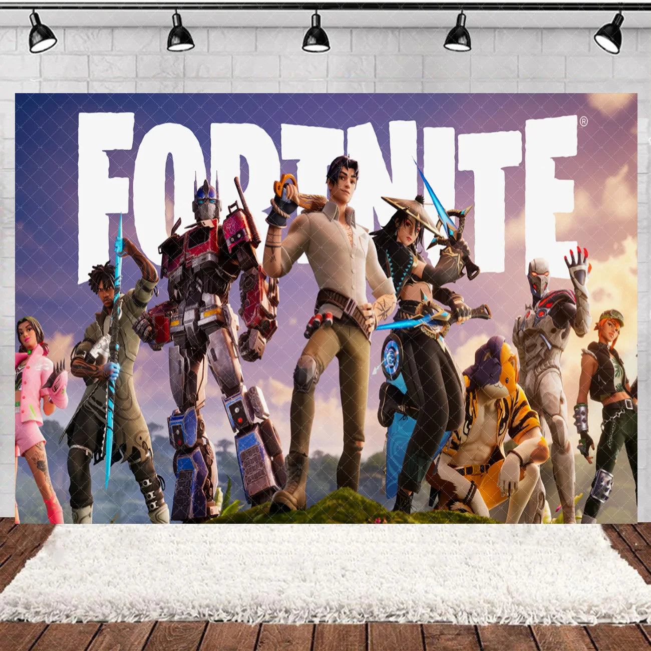 Fortnite Theme Happy Birthday Party Decoration Backdrop Shooting Game Alpaca Llama Supplies Background Baby Shower Kid Gifts