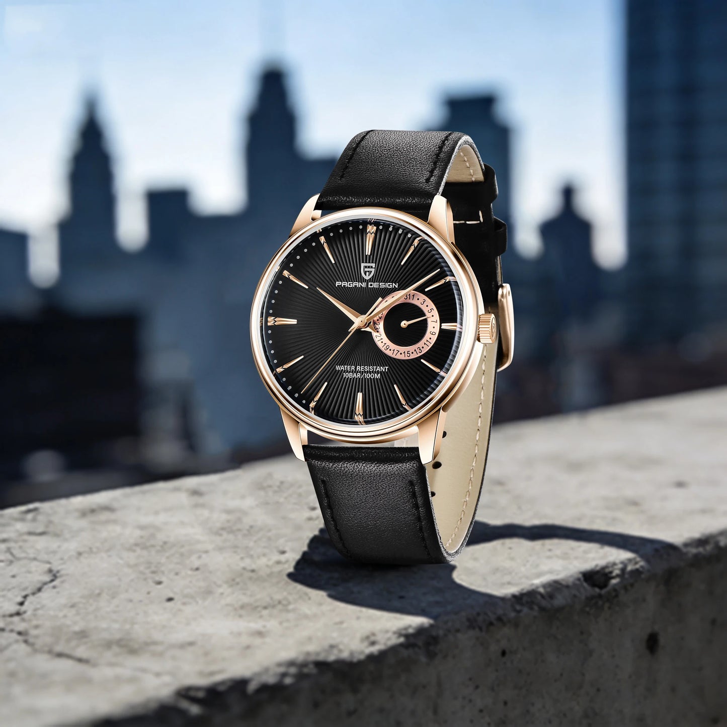 Relógio Casual de Quartzo para Homem PAGANI DESIGN, Luxo Leve, Versátil, Vidro Revestido, Impermeável, Mostrador em Aço Inoxidável e Indicação de Data