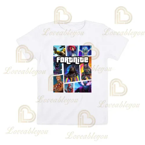 Cartoon-T-Shirt für Jungen und Mädchen, Fortnite-T-Shirt Battle Royale 3D, 3 bis 14 Jahre, Victory Royale, Gaming-Oberteil für Kinder und Teenager