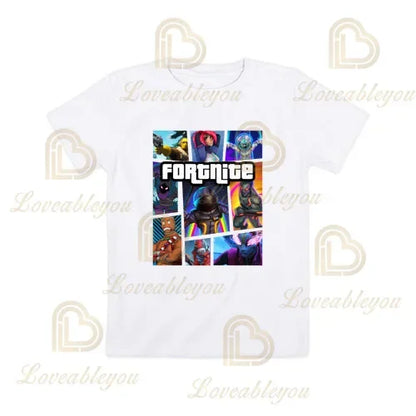 Cartoon-T-Shirt für Jungen und Mädchen, Fortnite-T-Shirt Battle Royale 3D, 3 bis 14 Jahre, Victory Royale, Gaming-Oberteil für Kinder und Teenager