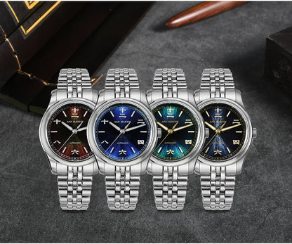 San Martin 39mm Enamel Sunray JianZhan Dial Men GADA Watch 90S5 Automatic BGW-X1 10Bar Sapphire 5-Link Bracelet SN0144CG