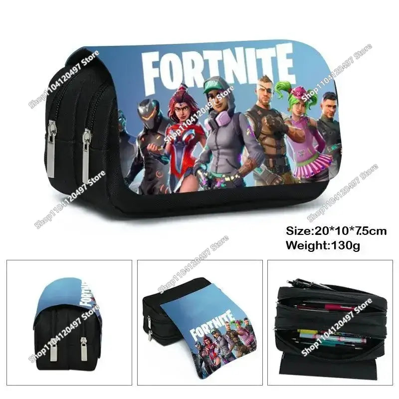 Fortnites Anime Pencil Bag Kawaii PencilCase Large Capacity Waterproof Handheld Cosplay Pencil Pouch Office Stationary Gift Toy
