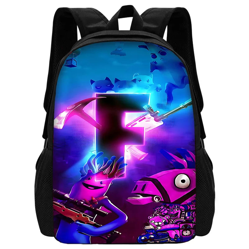 Hot Game Design-F-FortniteS Kid Backpacks Boys and Girls Student Birthday Gift Child School Bags Unisex Camping Durable Rucksack