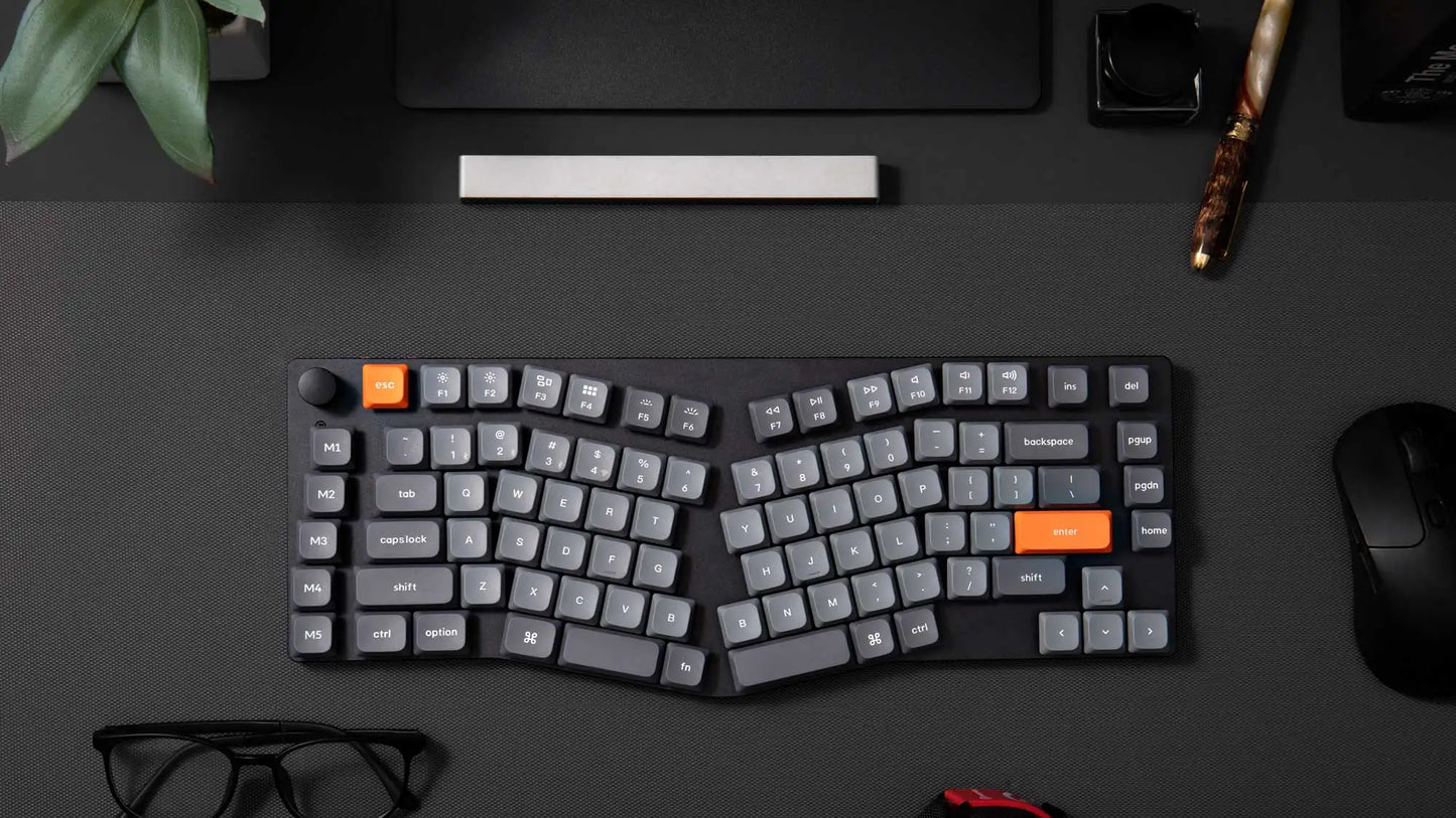Keychron K15 Max (Alice Layout) QMK Wireless Custom Mechanical Keyboard Low Profile Gateron Switch Double-shot PBT Keycaps