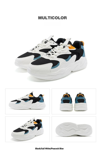 Xtep Casual Shoes For Men Breathable Thick Sole Heightened Lightweight Strong Wrapping Street Style Sports Shoes 977319320047