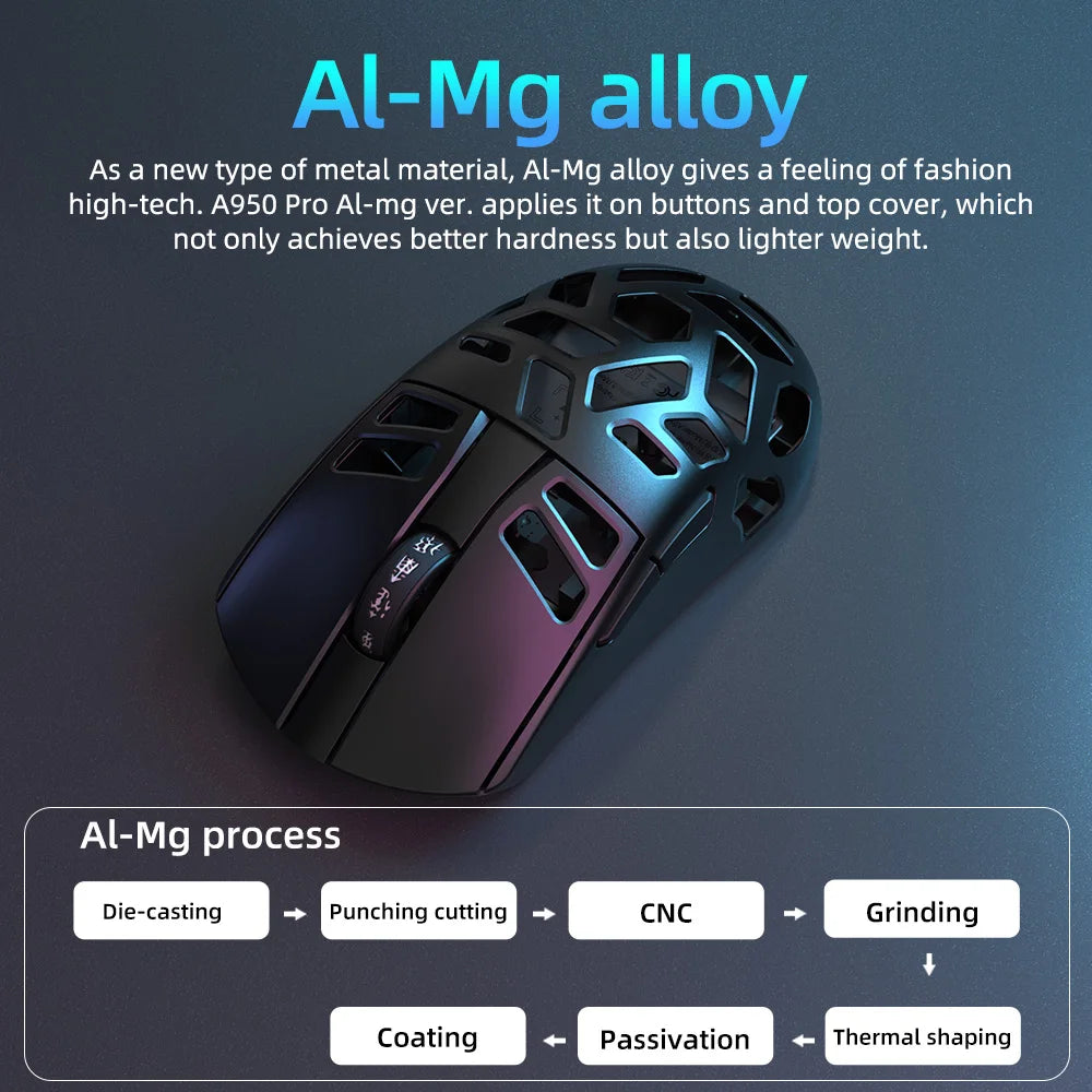 DAREU Al-mg Tri-Mode 8Khz PBT kabellose Gaming-Maus mit Schnellladefunktion PAW3950 30000 DPI, leicht, für PC-Gamer